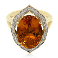 Bague en or et Citrine mandarine