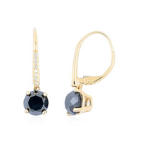 Boucles d'oreilles en or et Diamant noir