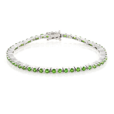 Bracelet en argent et Diopside de Russie