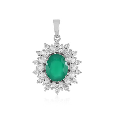 Pendentif en argent et Onyx vert