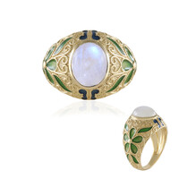 Bague en argent et Pierre de Lune arc-en-ciel (Adela Silber)