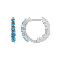 Boucles d'oreilles en argent et Apatite bleu néon