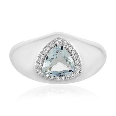 Bague en argent et Aigue-marine