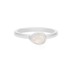 Bague en argent et Pierre de Lune arc-en-ciel