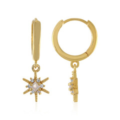 Boucles d'oreilles en argent et Pierre de Lune arc-en-ciel