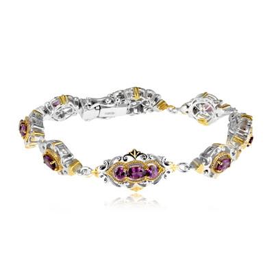 Bracelet en argent et Grenat violet à couleur changeante (Gems en Vogue)