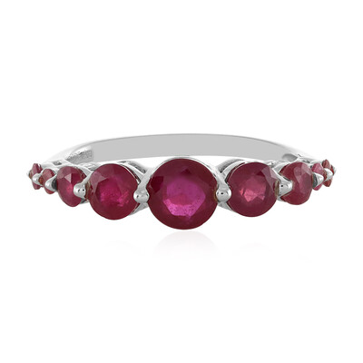 Bague en argent et Rubis de Madagascar