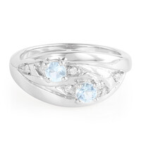 Bague en argent et Aigue-Marine Sao Domingos