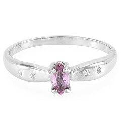Bague en argent et Saphir parme