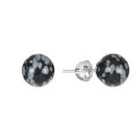 Boucles d'oreilles en argent et Obsidienne Flocon-de-Neige