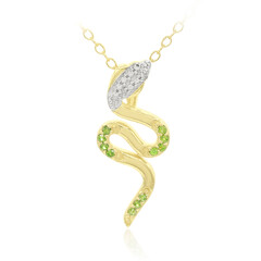 Collier en argent et Diopside de Russie