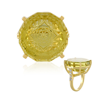 Bague en argent et Quartz citron