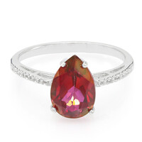 Bague en argent et Topaze Cerise