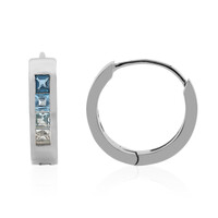 Boucles d'oreilles en argent et Topaze bleu de Londres