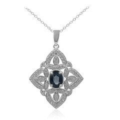 Collier en argent et Topaze bleu de Londres