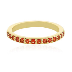 Bague en argent et Saphir rouge du soir