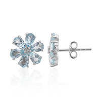 Boucles d'oreilles en argent et Topaze bleu ciel