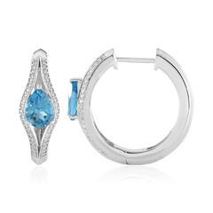 Boucles d'oreilles en argent et Topaze bleu Suisse (de Melo)