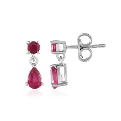 Boucles d'oreilles en argent et Rubis de Madagascar