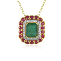 Collier en argent et Emeraude de Zambie (Gems en Vogue)