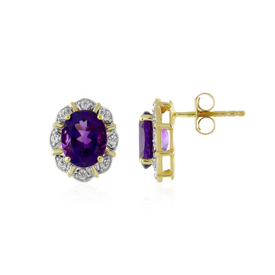 Boucles d'oreilles en argent et Améthyste d'Uruguay