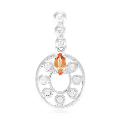 Pendentif en argent et Saphir Padparadscha