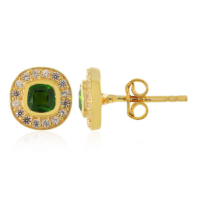 Boucles d'oreilles en argent et Diopside de Russie