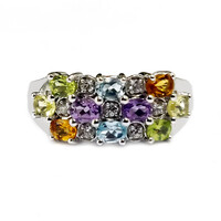 Bague en argent et Citrine jaune citron