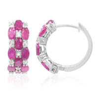 Boucles d'oreilles en argent et Rubis du Mozambique