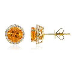 Boucles d'oreilles en or et Grenat mandarine (CIRARI)