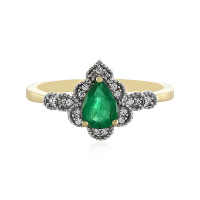 Bague en or et Emeraude de Zambie (Adela Gold)