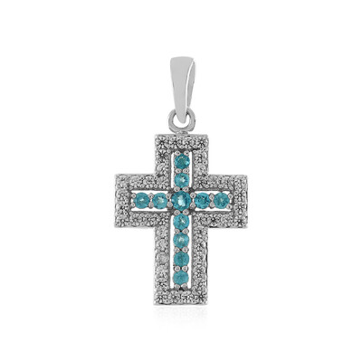Pendentif en argent et Apatite bleue