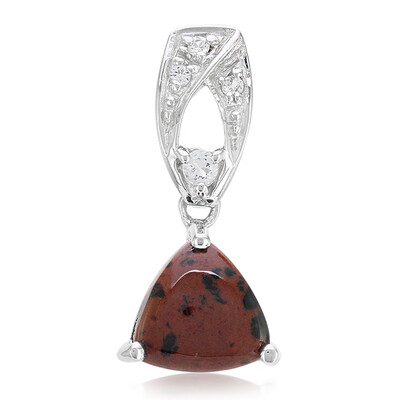Pendentif en argent et Obsidienne acajou