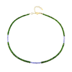 Collier en argent et Diopside de Russie