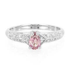 Bague en argent et Saphir Padparadscha