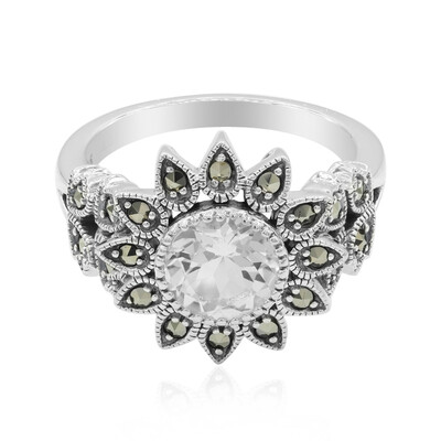 Bague en argent et Topaze blanche