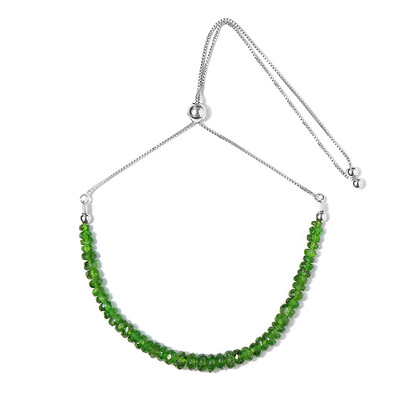 Bracelet en argent et Diopside de Russie