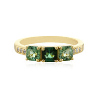 Bague en argent et Tourmaline néon du Nigeria