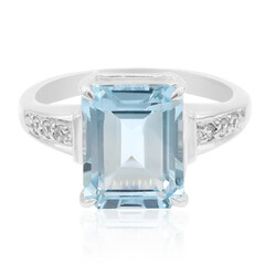 Bague en argent et Topaze bleu ciel