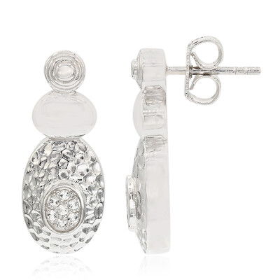 Boucles d'oreilles en argent et Topaze blanche (MONOSONO COLLECTION)