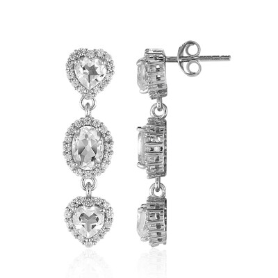 Boucles d'oreilles en argent et Topaze blanche