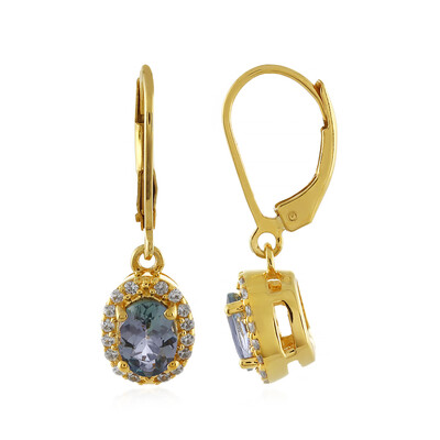 Boucles d'oreilles en argent et Tanzanite non chauffée