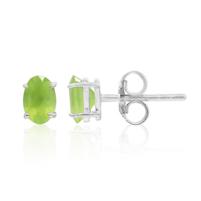 Boucles d'oreilles en argent et Opale verte du Brésil