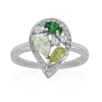 Bague en argent et Améthyste verte