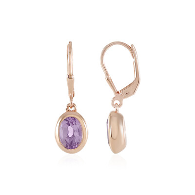 Boucles d'oreilles en argent et Améthyste Rose de France