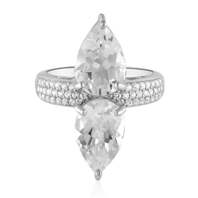 Bague en argent et Topaze blanche