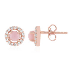 Boucles d'oreilles en argent et Opale rose