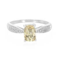 Bague en argent et Quartz champagne