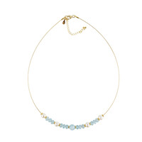 Collier en acier inoxydable et Aigue-marine