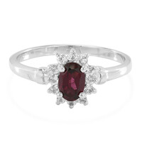 Bague en argent et Rhodolite du Brésil